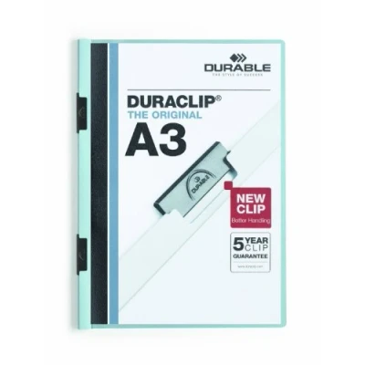 Abbildung von Durable Klemm Mappe Duraclip A3, Hartfolie, bis 60 Blatt blau, 10er Pack, 221806