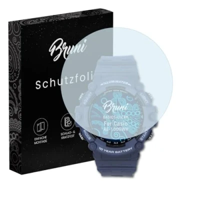 Abbildung von Bruni Schutzfolie kompatibel mit Casio AE 1500WH Folie, glasklare Displayschutzfolie (2X)