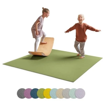 Abbildung von Ehrenkind® Made in Germany Anti Rutsch Krabbelmatte Oeko Tex Matten Spielmatte Baby Größe 180x100 cm Olivgrün