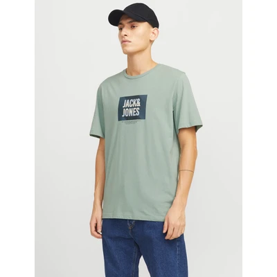 Abbildung von Jack &amp; Jones LOGO Rundhalsausschnitt Tshirt print, Herren, Größe: Small, Iceberg green