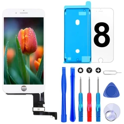 Abbildung von Brinonac Für iPhone 8/SE 2020 Display LCD Touchscreen Digitizer Ersatz Bildschirm Front Komplettes Glas mit Werkzeug und Schutzfolie (4,7&quot;, Weiß)