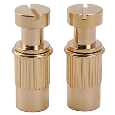 Abbildung von Musiclily Pro M8 Metrisch Stop Tailpiece Saitenhalter Montagebolzen und Einsätze Buchsensatz für Epiphone Les Paul Style E Gitarre, Gold (2er Set)