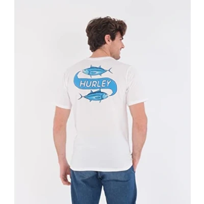 Abbildung von Hurley Herren Evd Wash Mr Fishy Tee Ss T Shirt, weiß, XL