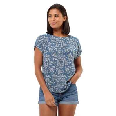 Abbildung von Jack Wolfskin Sommerwiese Tshirt print, Damen, Größe: Small, Leaves elemental blue