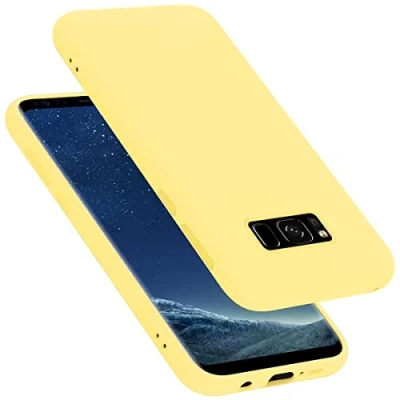 Abbildung von Cadorabo Hülle kompatibel mit Samsung Galaxy S8 Plus Silikon Handyhülle für Case aus flüssigem stoßfeste dünne TPU Schutzhülle Liquid GELB