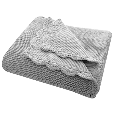 Abbildung von Bio Baby Kuscheldecke 100% Baumwolle (kbA) GOTS zertifiziert, Hellgrau Melange, 80 x 100 cm