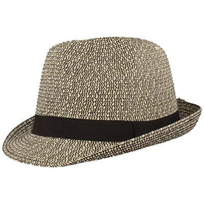 Abbildung von Breiter Strohhut Trilby, Sommerhut, Sonnenhut, 100% Papier, knautschbar, farbige Ripsb Garnitur, Hautfreundlich &amp; Bequem