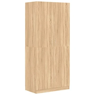 Abbildung von vidaXL Kleiderschrank mit 2 Türen Garderobenschrank Garderobe Schrank Schlafzimmerschrank Dielenschrank Sonoma Eiche 90x52x200cm Holzwerkstoff