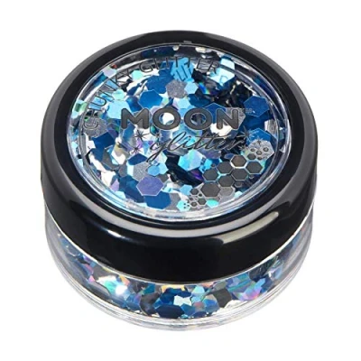 Abbildung von Mystiker grobkörniger Glitter von Moon 100% kosmetische Glitzer für Gesicht, Körper, Nägel, Haare und Lippen 3g Gefroren
