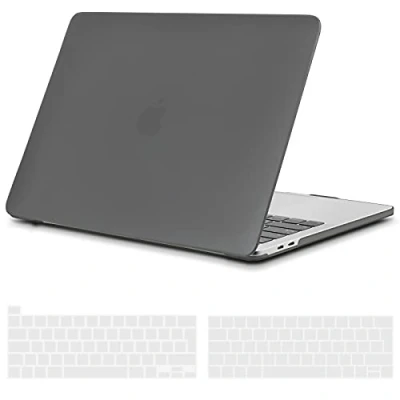 Abbildung von TECOOL Hülle für MacBook Pro 13 Zoll 2022 2021 2020 2016, A2338(M1/M2) A2289 A2251 A2159 A1989 A1706 mit Touch Bar, Ultradünn Schutzhülle Hartschale Matt Case Cover + EU Tastaturschutz, dunkelgrau