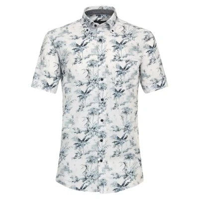 Abbildung von CASAMODA Comfort Fit Hemd Halbarm Button Down Kragen Muster blau Gr. L