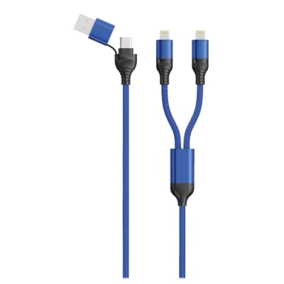Abbildung von 2GO Duo USB/Type C Ladekabel Lightning blau 120cm