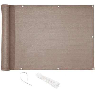Abbildung von CelinaSun Balkonsichtschutz HDPE Balkon Bespannung Blende atmungsaktiv 0,75x3m taupe
