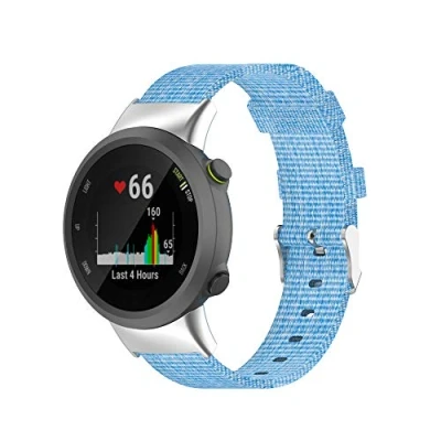 Abbildung von Yikamosi Kompatibel mit Garmin Forerunner 45 Armband,Schnellverschluss Premium Nylon rostfreiem Metallverschluss Ersatzbänder für 45/Garmin 45S/Garmin Swim 2,Blau