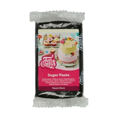 Abbildung von FunCakes Rollfondant Raven Black: Einfach zu verwenden, glatt, flexibel, weich und geschmeidig, perfekt zum Dekorieren von Kuchen, Halal, koscher glutenfrei, 250 g