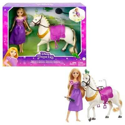 Abbildung von Mattel® Anziehpuppe Disney Prinzessin, Modepuppe Rapunzel und Pferd
