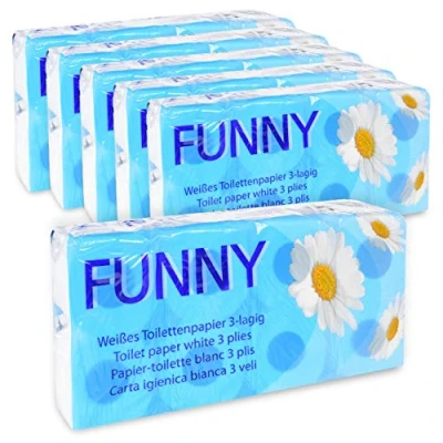 Abbildung von Funny Toilettenpapier 3 lagig 150 Blatt hochweiß, 6er Pack (6 x 8 Stück)