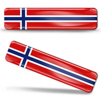 Abbildung von Biomar Labs® 2 x Aufkleber 3D Gel Silikon Stickers Norway Flag Norwegen Norwegische Flagge Fahne Autoaufkleber F 15