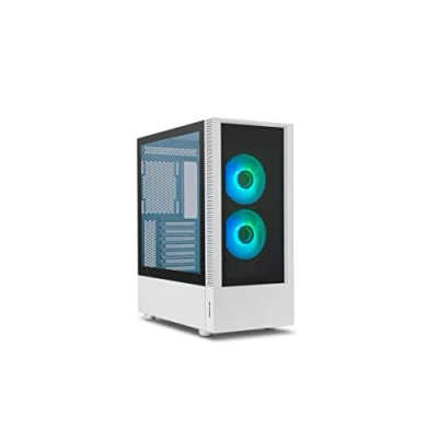 Abbildung von NOX XTREME PRODUCTS HUMMER NEMESIS Mid Tower Micro ATX;ATX, Front und Seite aus gehärtetem Glas, unendliche ARGB LED Lüfter, bis zu 8 große Grafik, USB 3.0, weiß