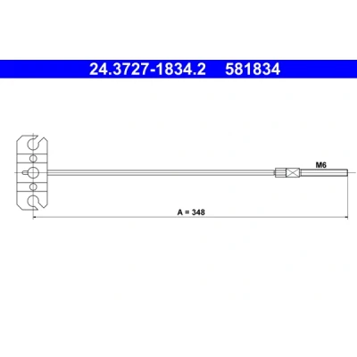 Abbildung von ATE 24.3727 1834.2 Handbremsseil 348 MAZDA: 3 Limousine
