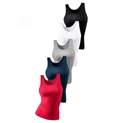 Abbildung von Lascana 5 PACK Unterhemd/shirt, Damen, Größe: 50, Rot marine grau meliert weiß schwarz