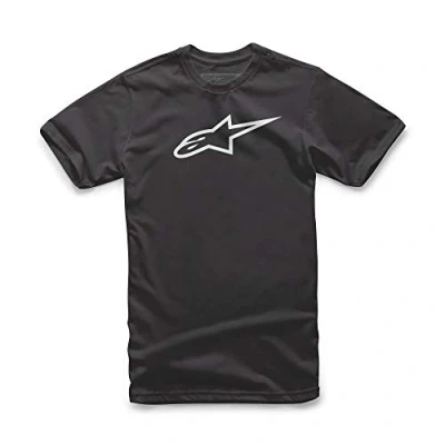 Abbildung von Alpinestars Heritage Blaze Tee Herren T Shirt, Sportlicher Kurzarmshirt, Körperbetonter Schnitt, Outdoor Sportswear , BLACK/WHITE 2XL, 1032 72030
