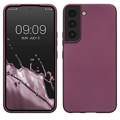 Abbildung von kwmobile Case kompatibel mit Samsung Galaxy S22 Hülle Schutzhülle aus Silikon metallisch schimmernd Handyhülle Metallic Lavendel