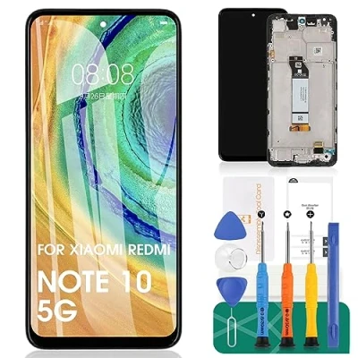 Abbildung von Für Xiaomi Redmi Note 10 5G LCD Bildschirm Poco m3 Pro Ersatz 10T Display Touch Digitizer (Mit Rahmen,Schwarz)