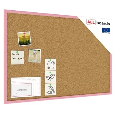Abbildung von ALLboards Pinnwand mit Rosa Holz Rahmen 90x60cm Korktafel Korkwand Kork