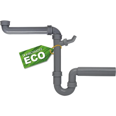 Abbildung von Kirchhoff Siphon ECO Save, (Set), Abfluss für Spüle, Ablaufgarnitur mit Geräteanschluss