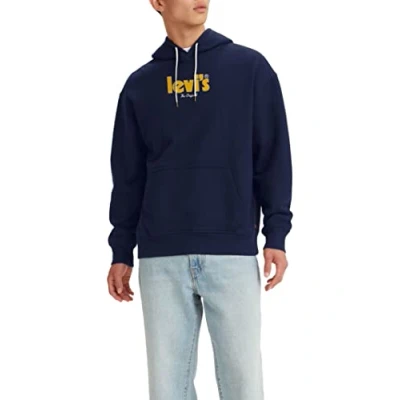 Abbildung von Levi&#039;s Herren Relaxed Graphic Sweatshirt Hoodie Kapuzenpullover,Poster Logo Naval Academy,S