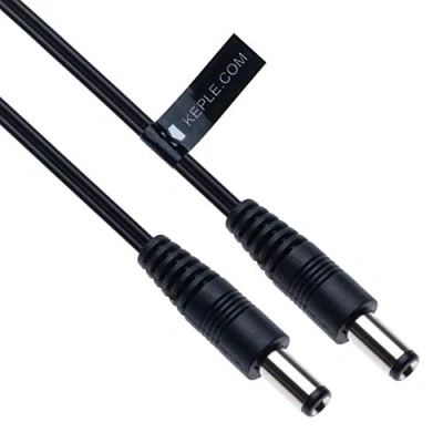 Abbildung von Gleichstrom Verlängerungskabel DC Netzteil mit 2,5mm / 5,5mm Stecker 5m Anschluss CCTV Netzkabeladapter Kompatibel Security Camera, IP DVR Standalone, LED Strip, Monitors (Schwarz)