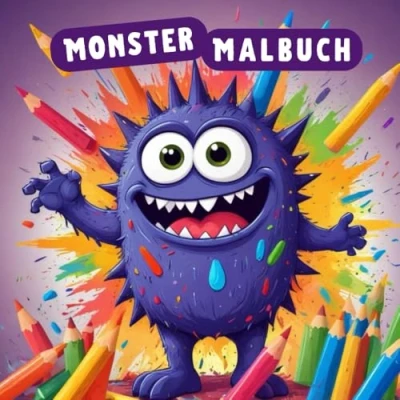 Abbildung von Monster Malbuch für Kinder ab 3 Jahren: 30 freundliche Motive zum Ausmalen