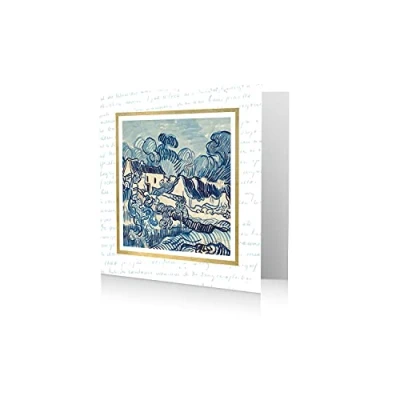 Abbildung von Van Gogh Musuem Offizielle Geburtstagskarte, Querformat mit Häusern im Rahmen