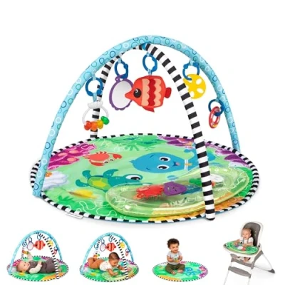 Abbildung von Baby Einstein Sea Floor Explorers, 2 in 1 Wassermatte, tragbar, 5 herausnehmbare Spielzeuge, 4 Spielmodi, Neugeborene+