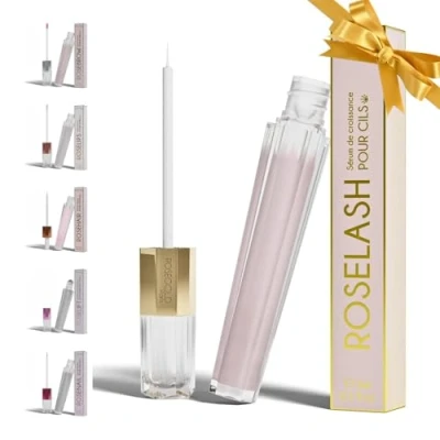 Abbildung von ROSEGOLD ROSELASH Wimpernserum natürliches Serum für längere, dichtere und dickere Wimpern Zu 95% aus natürlichen Inhaltsstoffen ohne Hormone, Parfüm (1 Monat)