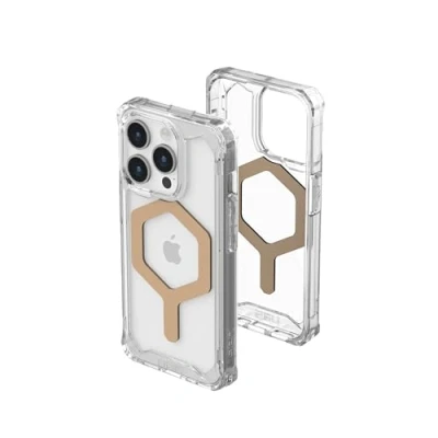 Abbildung von Apple iPhone 15 Pro Hülle MagSafe Kunststoff UAG Hard Case/Backcover Handyhülle Gold Shockproof/Stoßfest