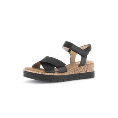 Abbildung von Gabor Damen Riemchensandalen, Frauen Sandalen,offene Schuhe,Strandschuhe,Sandaletten,Sommersandalen,bequem,flach,schwarz,41 EU / 7.5 UK