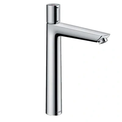 Abbildung von hansgrohe Waschtischarmatur &quot;Talis Select E&quot;, 24cm, für Aufsatzwaschtische mit Zugstangen Ablaufgarnitur, chrom