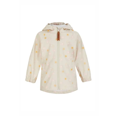 Abbildung von Sterntaler Regenjacke ungefüttert Wolken Kinder wasserdicht Mädchen Jacke mit verschweißten Nähten, Kapuze und reflektierenden Details robuste Regenbekleidung beige, Größe 86