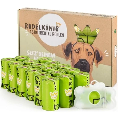 Abbildung von Rudelkönig Hundekotbeutel 300 Kotbeutel für Hunde aus recyceltem Kunststoff, Hundekotbeutel, Extra starke