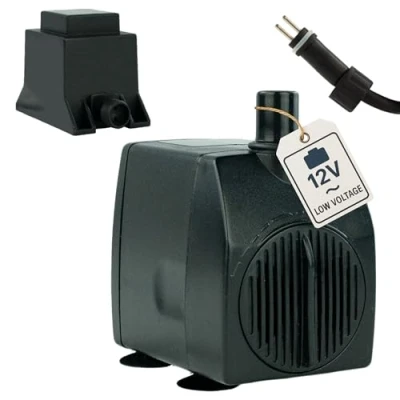 Abbildung von KERRY Springbrunnenpumpe Wasserpumpe 12 V 950 L/H, 14 Watt, 7m Kabel, 180 cm Förderhöhe (3 tlg)