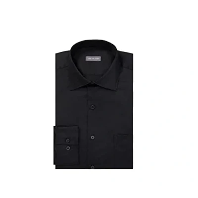 Abbildung von Van Heusen Herren Regular Fit Lux Satin Stretch Solid Klassisches Hemd, Schwarz, XL