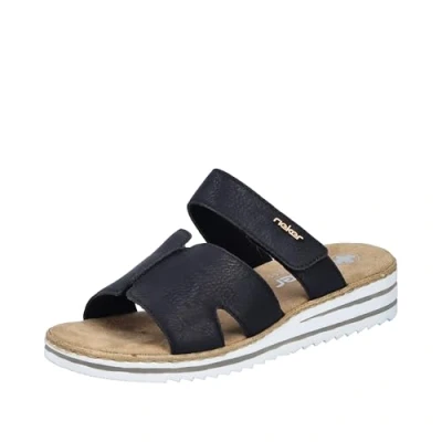 Abbildung von Rieker Pantolette flach, Damen, Größe: 41, Schwarz Schuhe