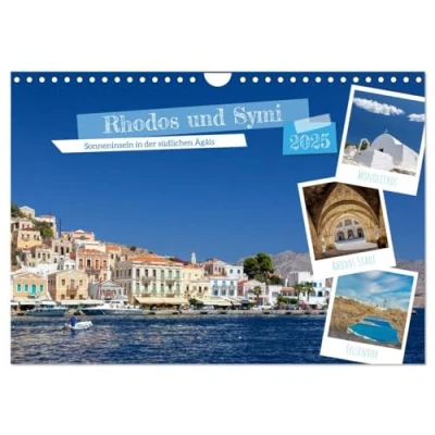 Abbildung von Rhodos und Symi (Wandkalender 2025 DIN A4 quer), CALVENDO Monatskalender