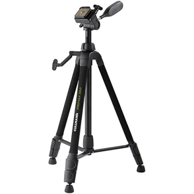 Abbildung von CULLMANN 51351 Primax 350 Dreibein Kurbelstativ inkl. 3 Wege Kopf mit Kamera Schnellkupplung (1/4&quot;) Auszugshöhe 135,5cm Tragfähigkeit 3kg Packmaß 56cm Gewicht 1225g