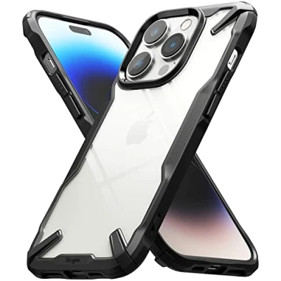 Abbildung von Ringke Fusion X Case Kompatibel mit iPhone 14 Pro Max Hülle, Strapazierfähiger TPU Stoßfänger Handyhülle für 6.7 Zoll (2022) Black