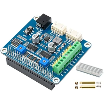 Abbildung von Stepper Motor HAT (B) für Raspberry Pi/Jetson Nano, Onboard 2 CH HR8825 Motortreiberchip, Antrieb von Zwei Schrittmotoren, bis zu 1/32 Mikroschritt, 3D Drucker, Mechanischer Arm usw.