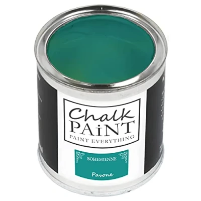 Abbildung von Chalk Paint Everything® Pavone (Pfauenblau) (750 ml) Wasserbasierte Kreidefarbe für Shabby Chic Möbel, Dekoration und Recycling Projekte Ungiftig, leicht anzuwenden