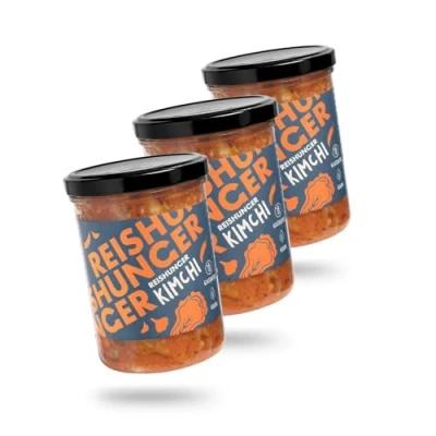 Abbildung von REISHUNGER Kimchi, 3x350 g Vegan &amp; Glutenfrei fertiges Kimchi aus fermentierten Chinakohl perfekt zu Gerichten der koreanischen Küche